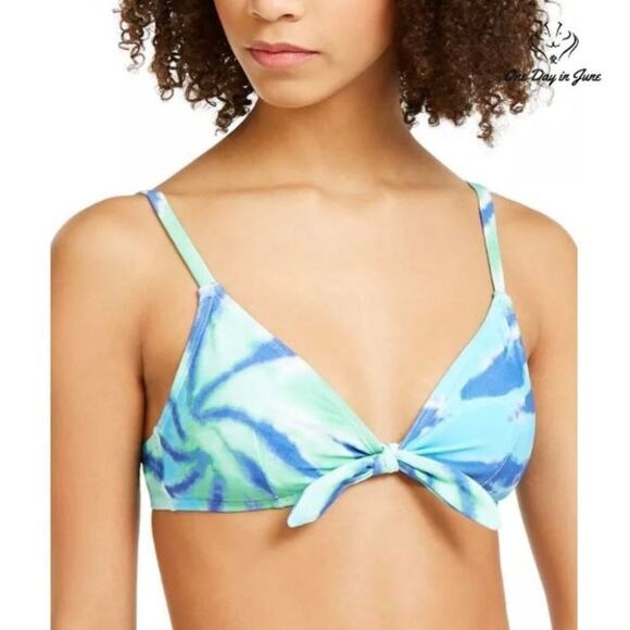 Tommy Hilfiger Tie-Dye Tie-Front Bikini Top Size XL - Picture 1 of 3